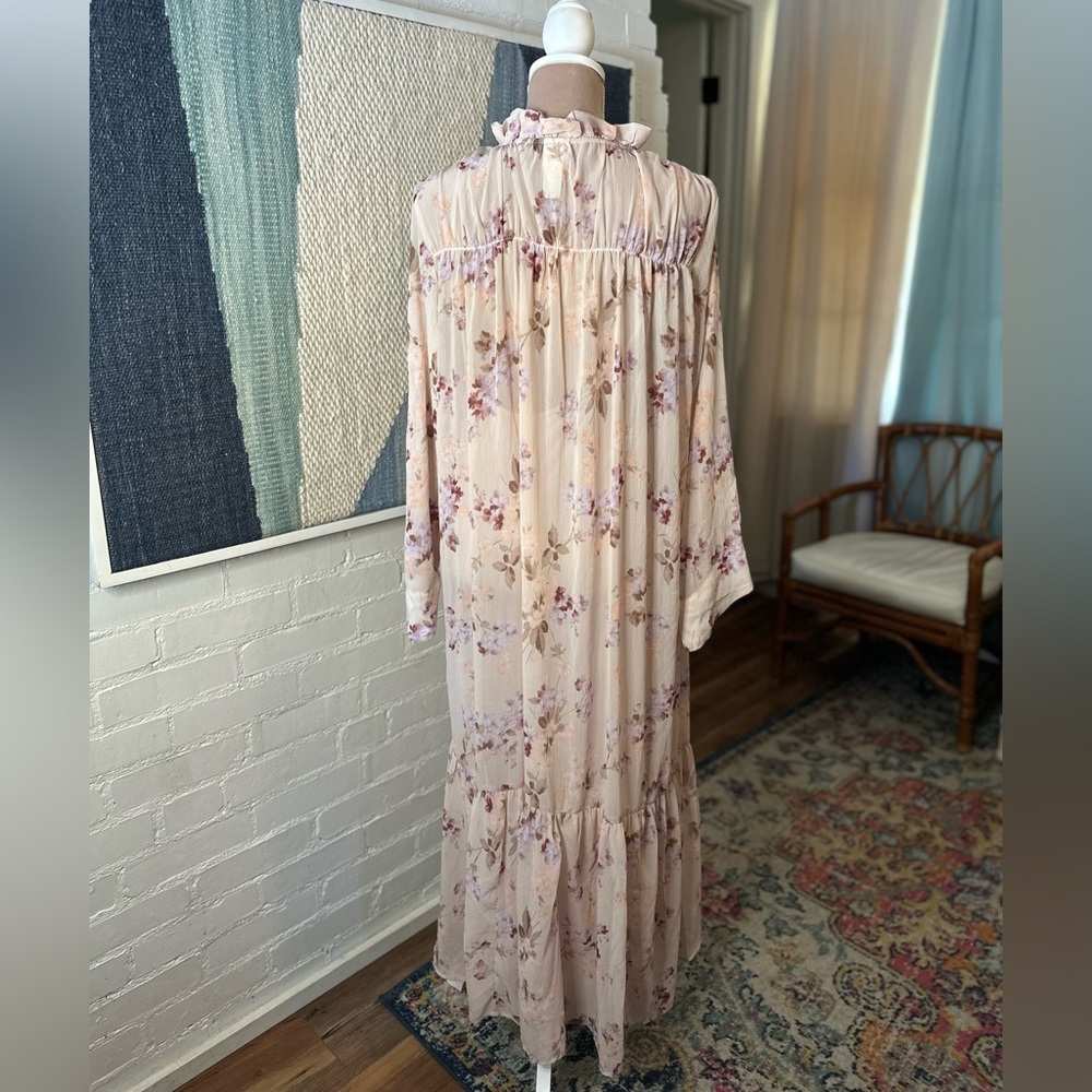 H&M Soft Blush Pink and Purple Floral Maxi Dress - Picture 9 of 10